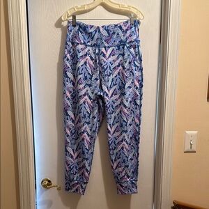 Lilly Pulitzer Blue and Pink Patterned Joggers